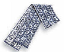 Borgund Scarf - Jeans blue & White