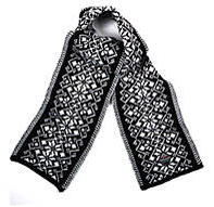 Hemsedal Scarf - Black & Off white